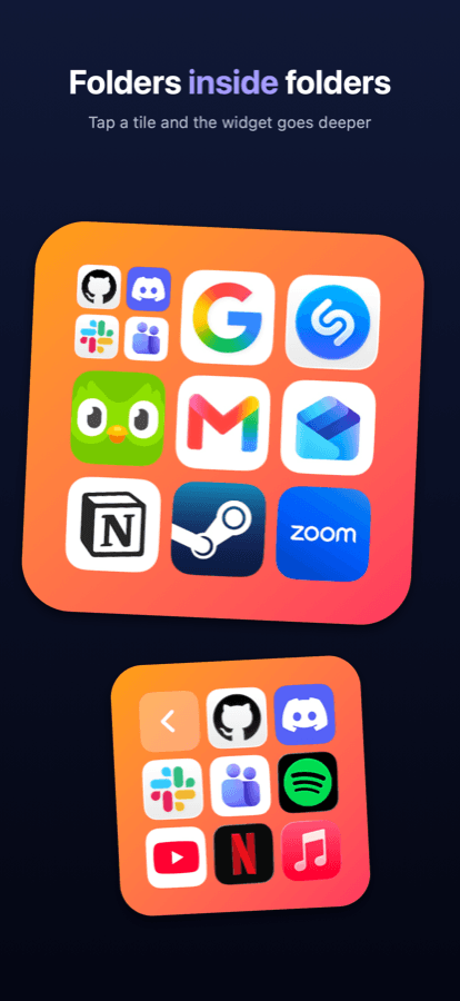Folders inside folders in one widget